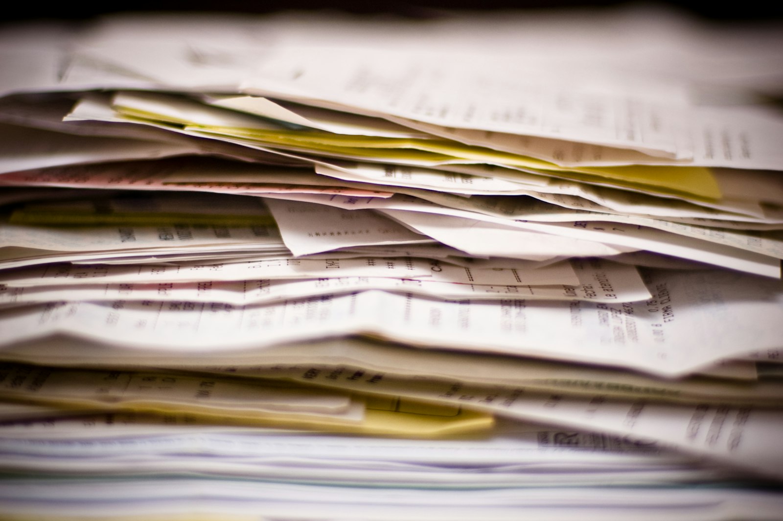 Stack of business documents