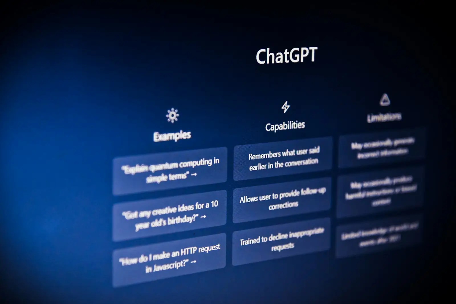 ChatGPT interface on screen