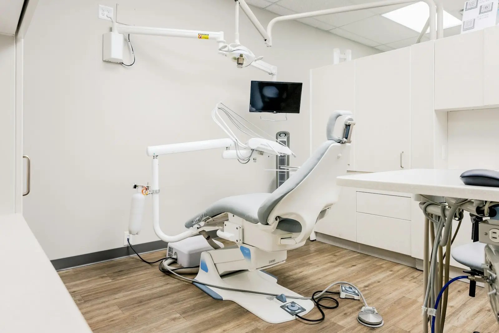 Dental office room with dental chair