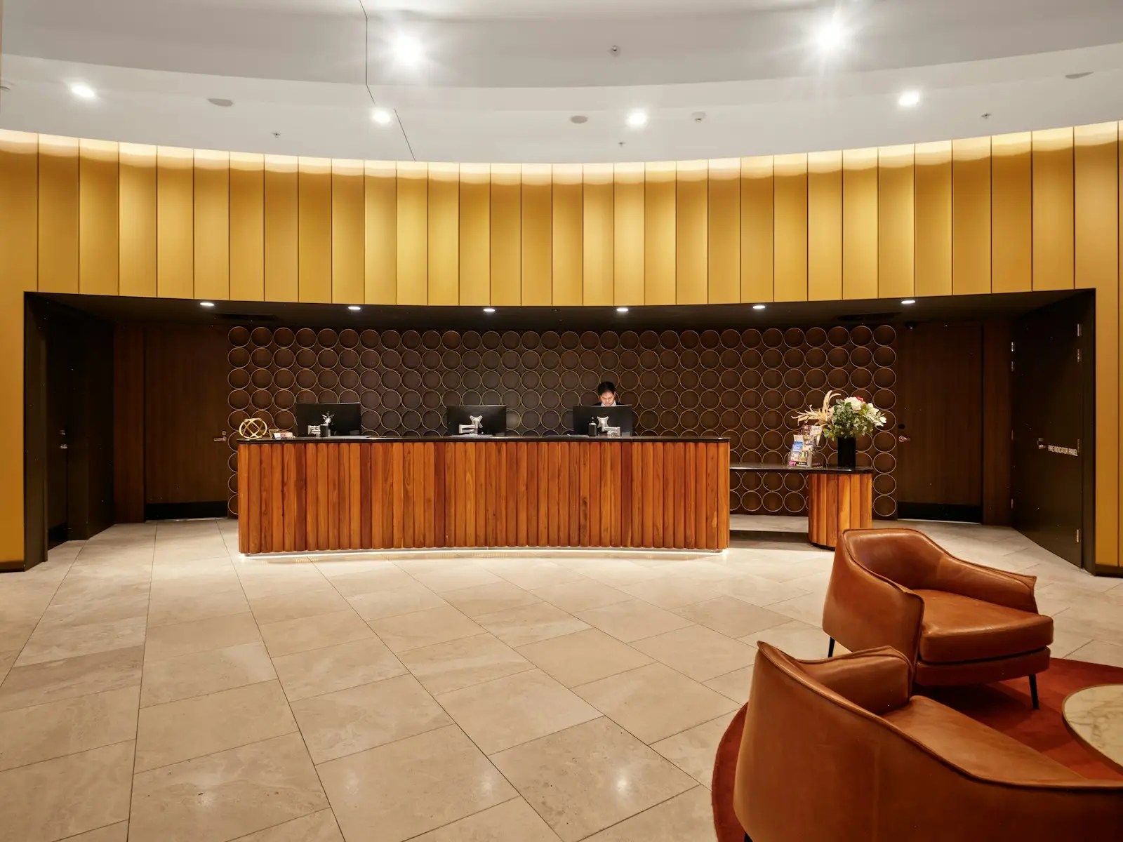 Modern hotel reception desk