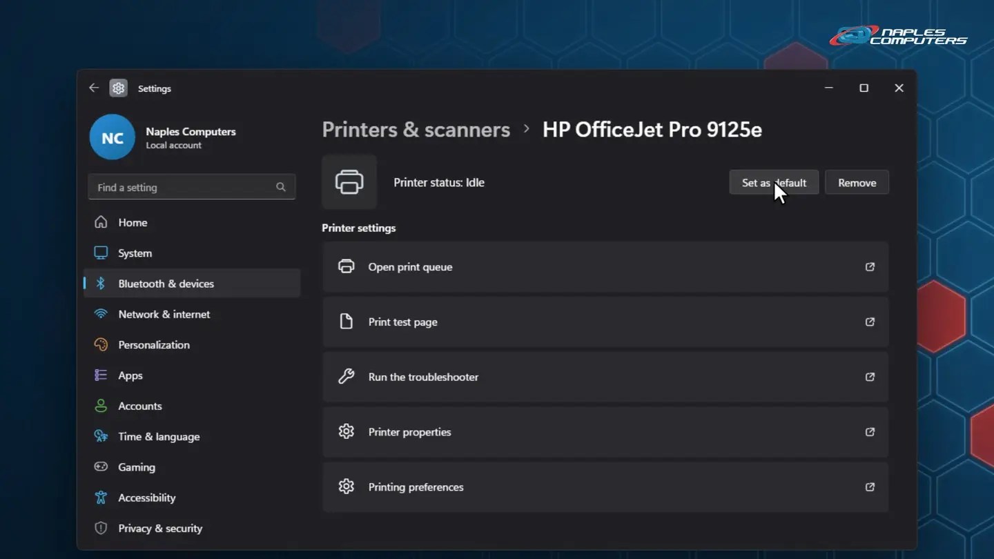 Printer won't print: Step 1: Make sure you're printing to the right printer