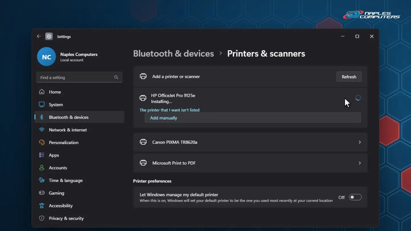 Step 4: Remove the printer and add it back