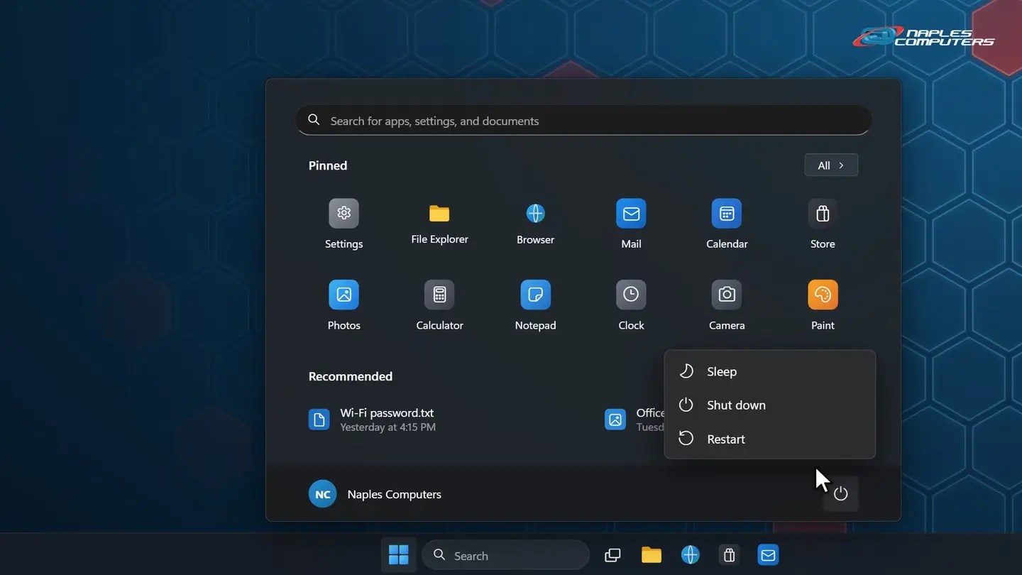 Restart your computer properly: Windows 11: Start → Power → Restart
