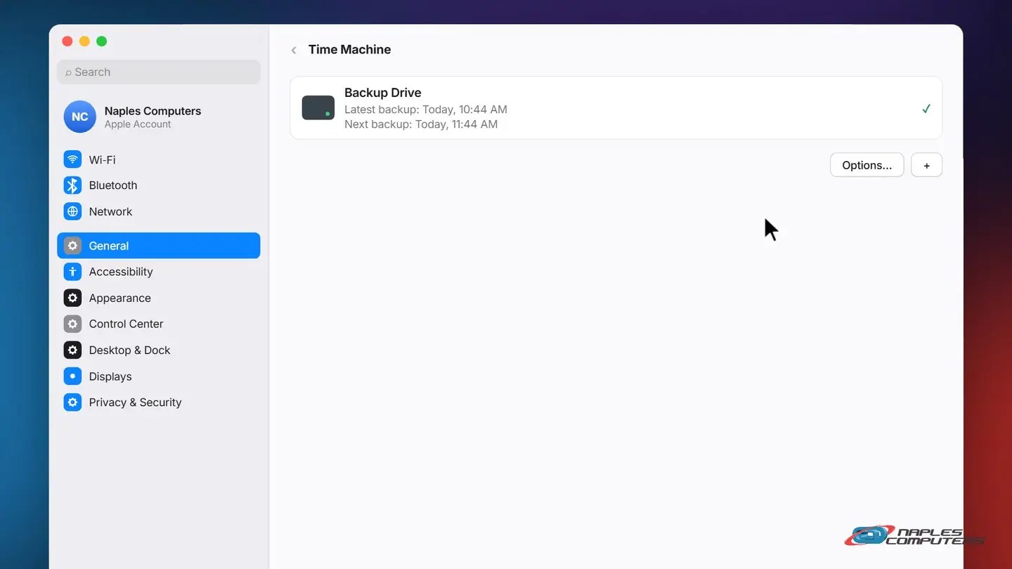 Mac: set up Time Machine with an external drive
