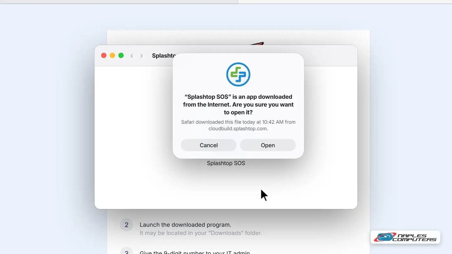 Open Splashtop SOS from your Downloads