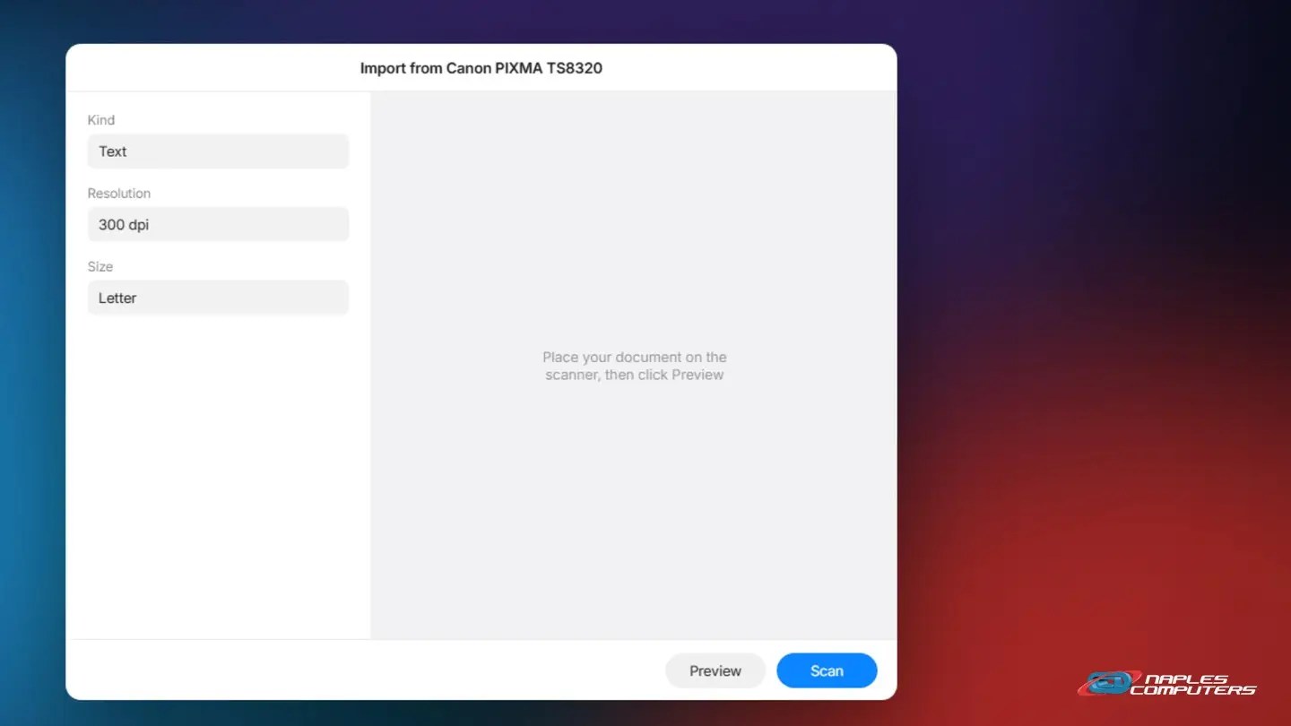 Mac: scan a document