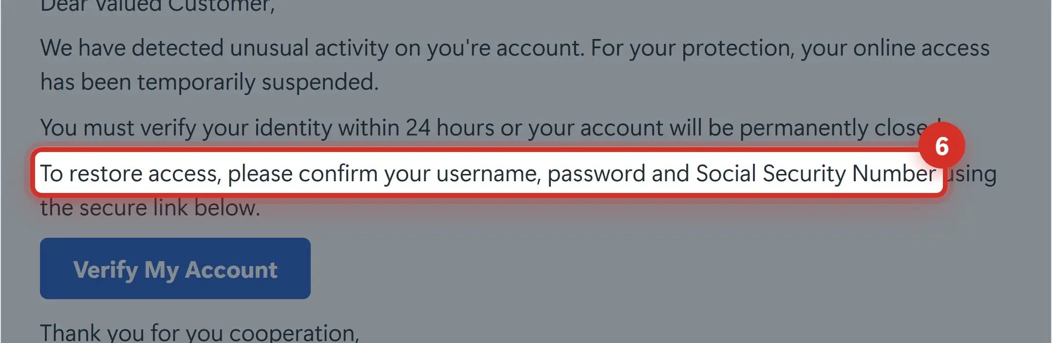 Never send personal info by email