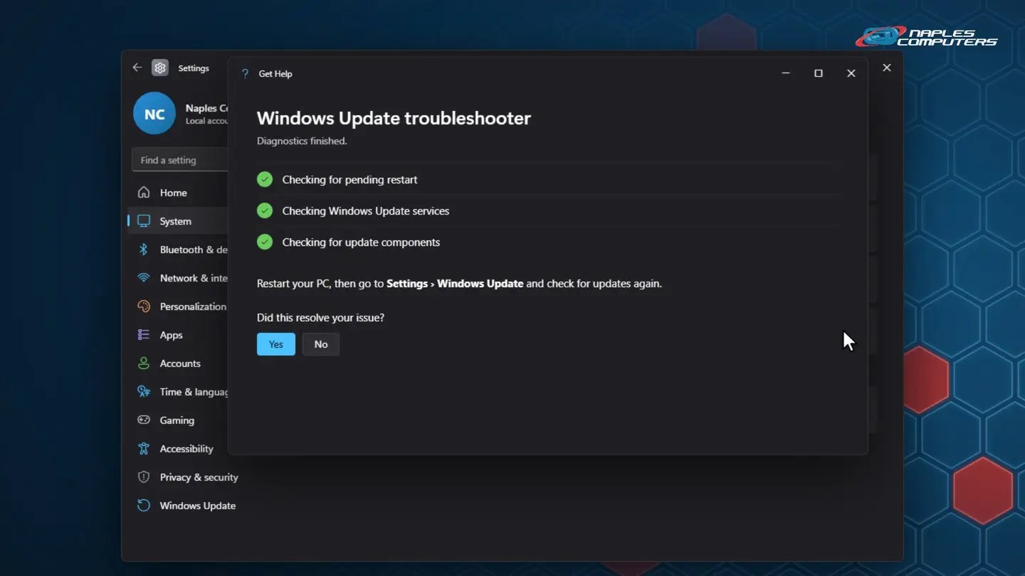 Step 4: Run the Windows Update troubleshooter