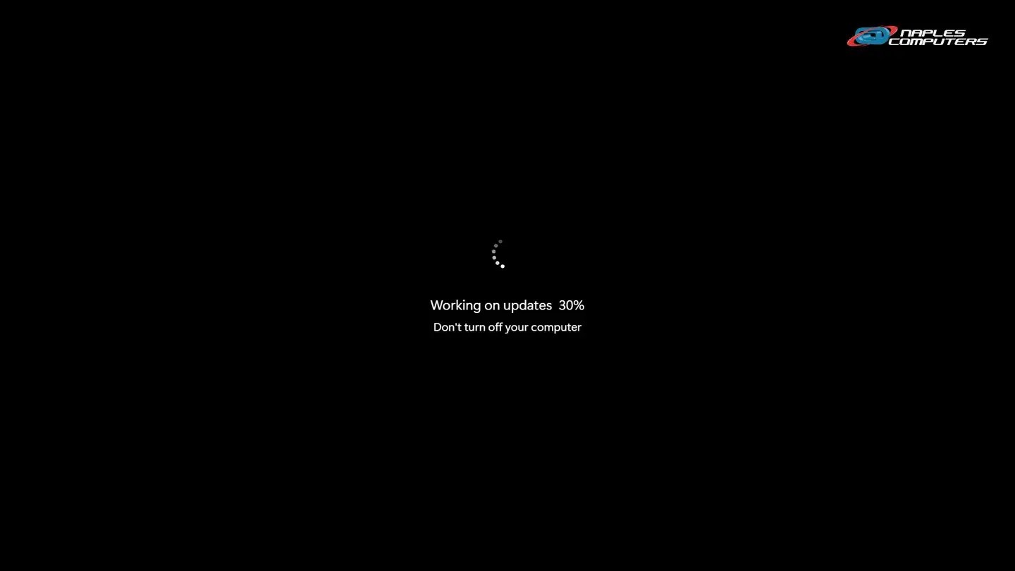 Windows Update stuck: Step 1: Frozen on “Working on updates”? Give it time