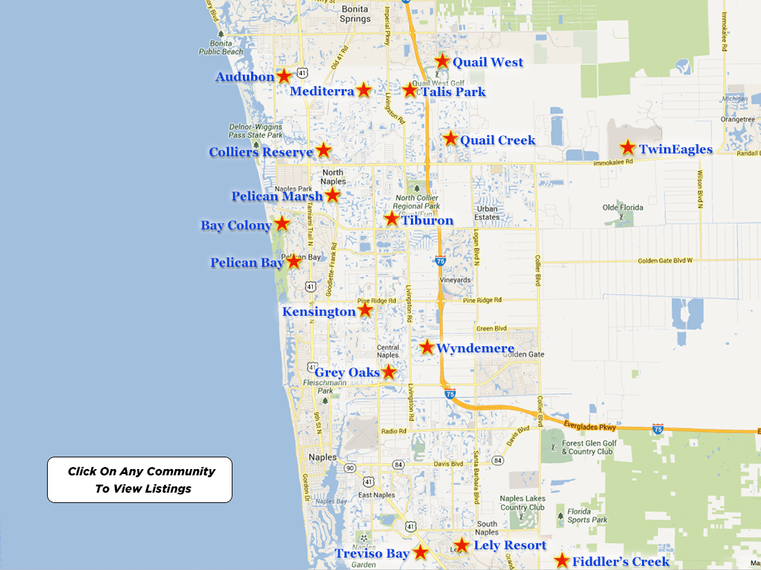 Map Of Florida Naples Area Map 