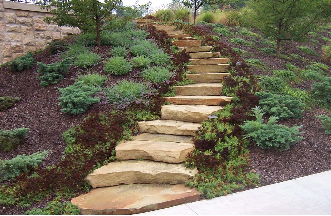 Natural stone steps