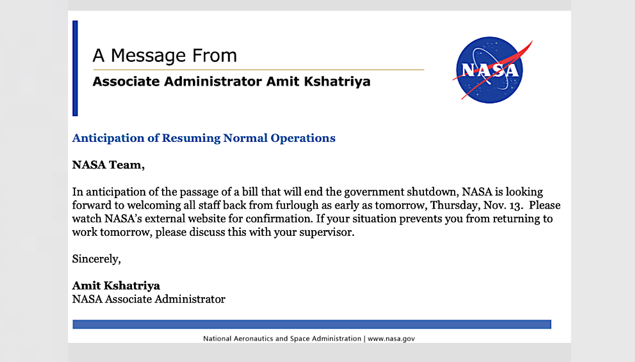 NASA Resumes Operations: Time to Explore Again After Furlough (2025)