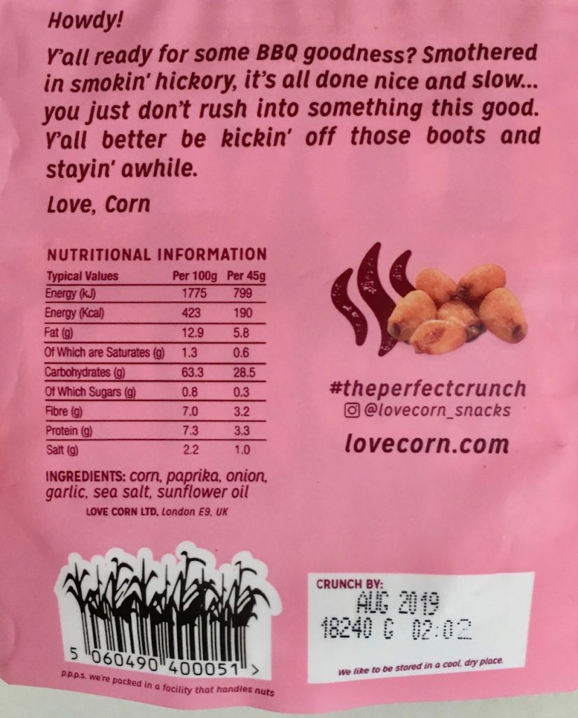 Love Corn Rückseite Barcode Maispflanzen