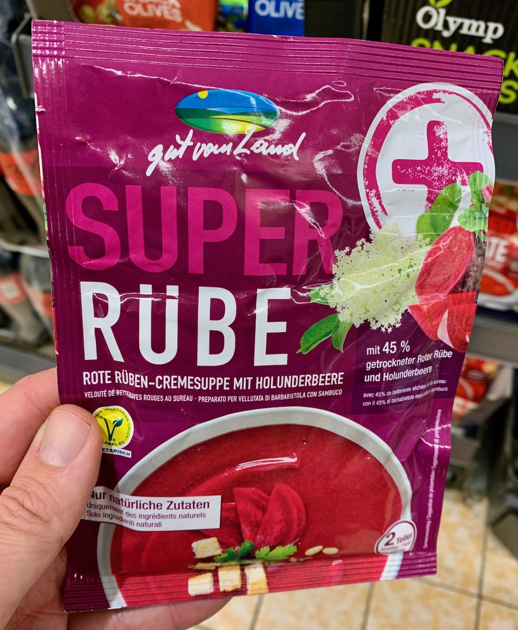 Super Rübe Rote Rüben-Cremesuppe mit Holunderbeere Tütensuppe