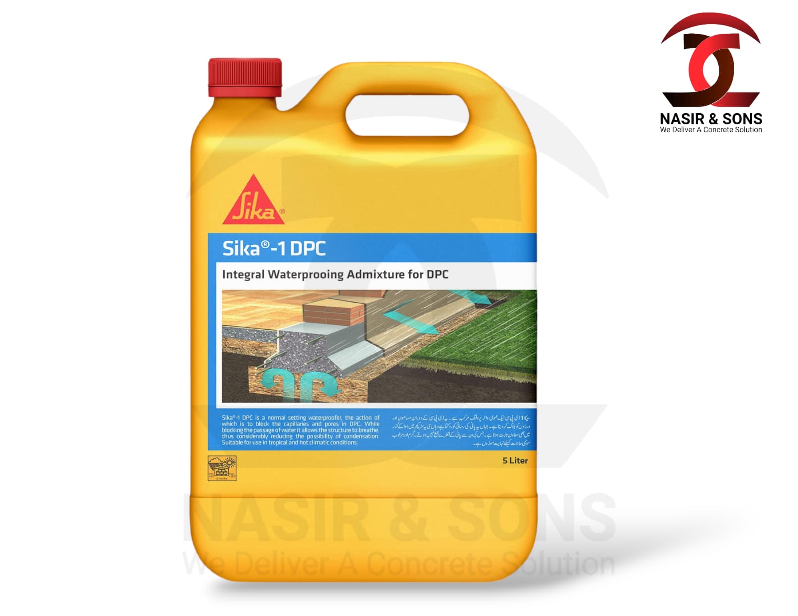 SIKA-1 DPC (5KG JERRY CAN) LIQUID INTEGRAL WATERPROOFING ADMIXTURE | SIKA PAKISTAN | NASIR & SONS