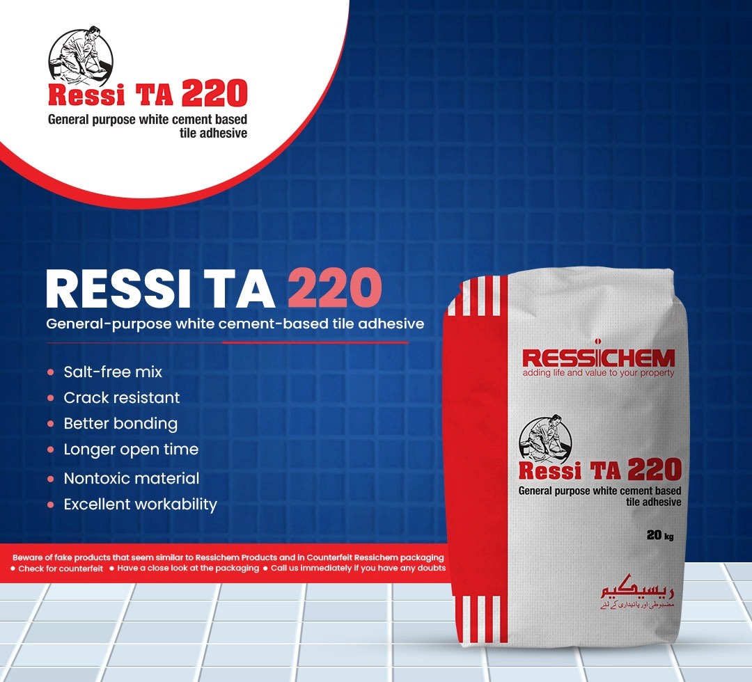 TILE ADHESIVE (BOND) 220 WHITE BY RESSICHEM