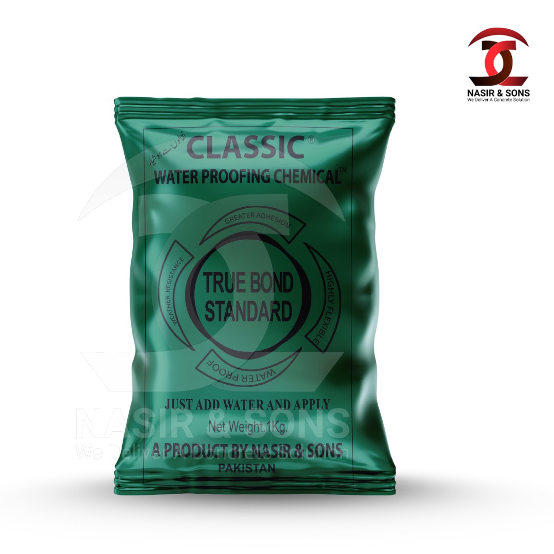TRUE BOND 1 KG STANDARD GREY WATERPROOING SLURRY POUCH(S) | NASIR & SONS CONSTRUCTION SOLUTIONS PAKISTAN
