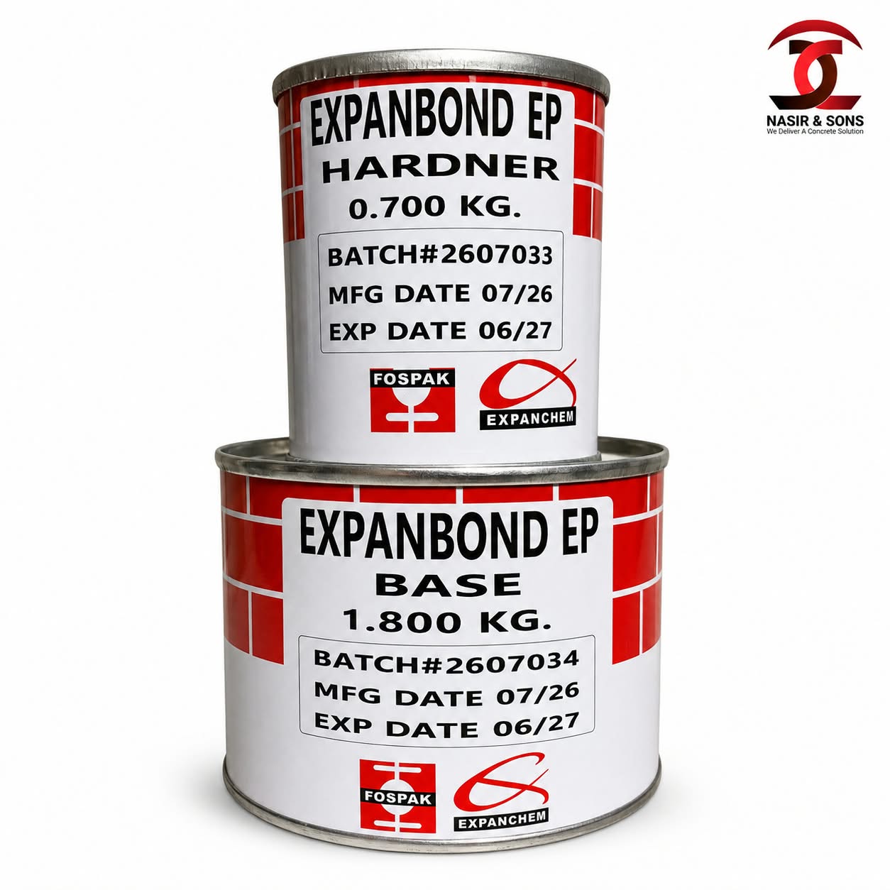 Expanbond* EP 2.5 KG KIT(S) | Epoxy resin concrete bonding agent | FOSPAK NASIR & SONS PAKISTAN