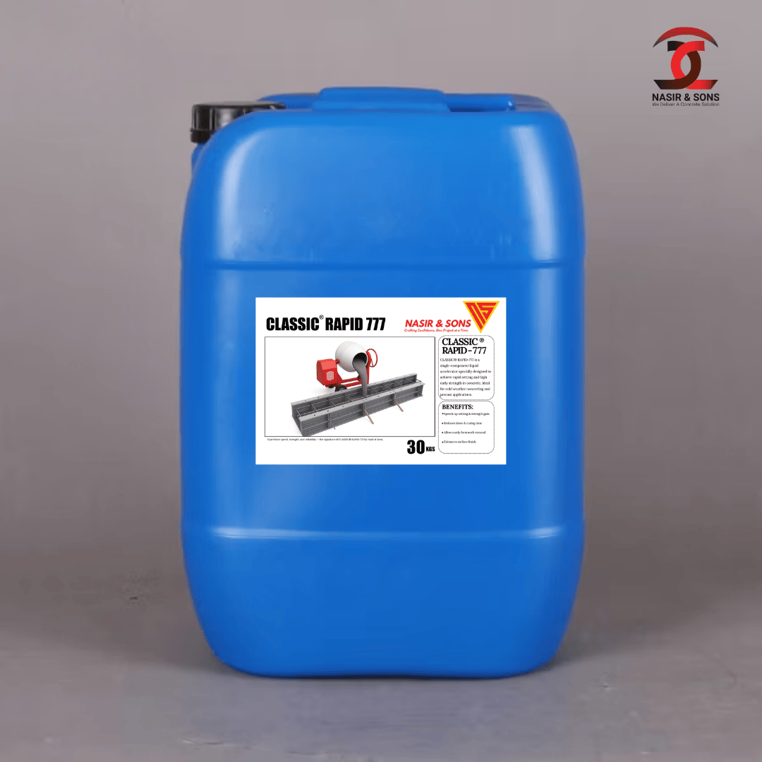 CLASSIC RAPID®-777 (30KGs) LIQUID ACCELERATING & WATER REDUCING CONCRETE & MORTAR ADMIXTURE 5 KG(S) JERRY CAN | NASIR & SONS PAKISTAN
