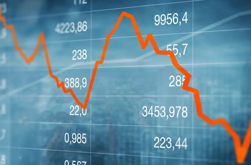 Financial chart displaying market fluctuations.