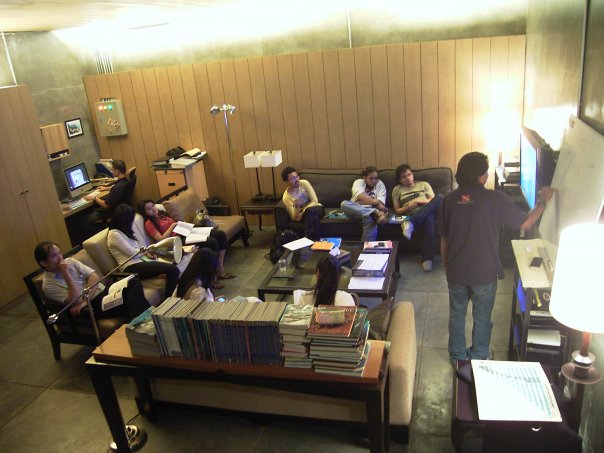 During the theory class, picture's from Daniel Carnadie's collection