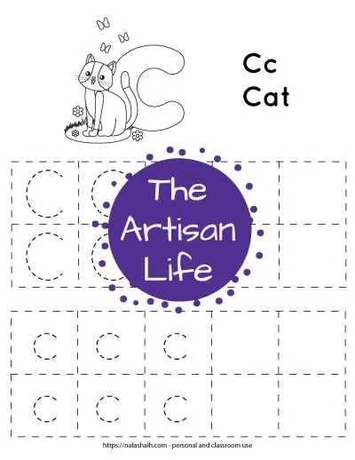 free printable letter c tracing worksheets the artisan life