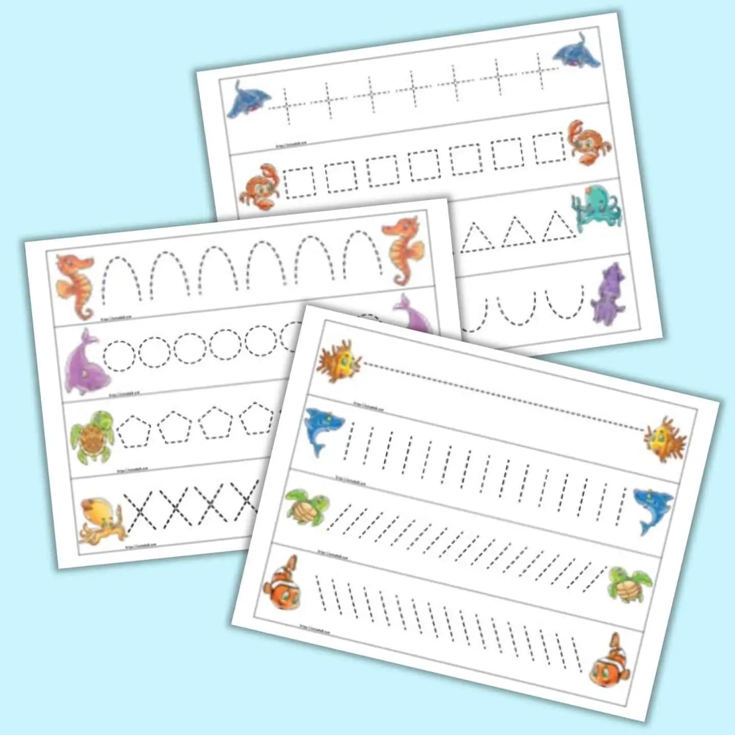 free printable ocean prewriting cards for preschoolers the artisan life