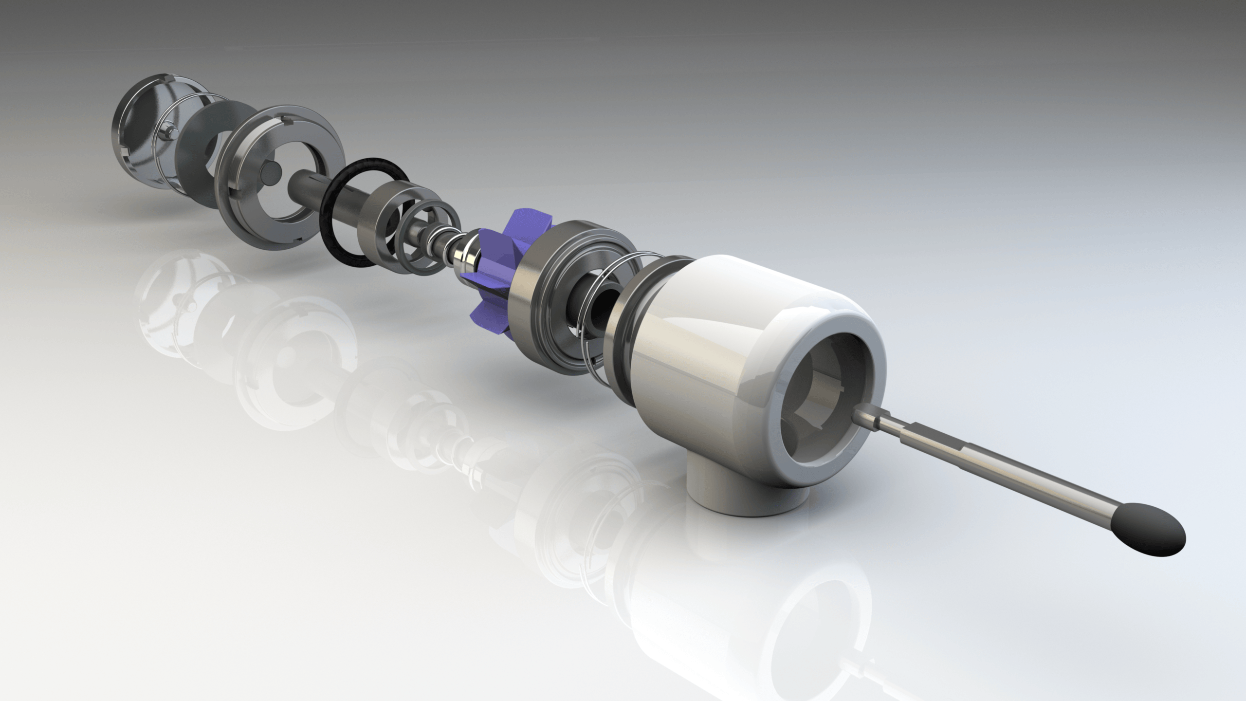 Exploded View Dental Drill Medical Device, CAD file demonstration for medical device animations