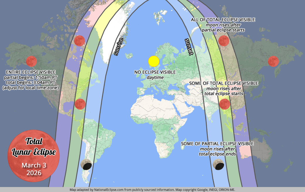 2026 Total Lunar Eclipse World Map 2026 Total Lunar Eclipse World Map 