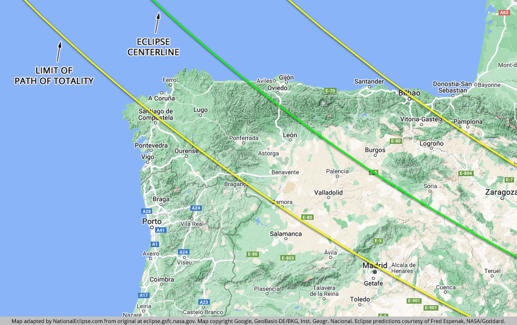 2026 Total Solar Eclipse Maps For Iceland And Spain 2026 Total Solar Eclipse Spain Map 1 