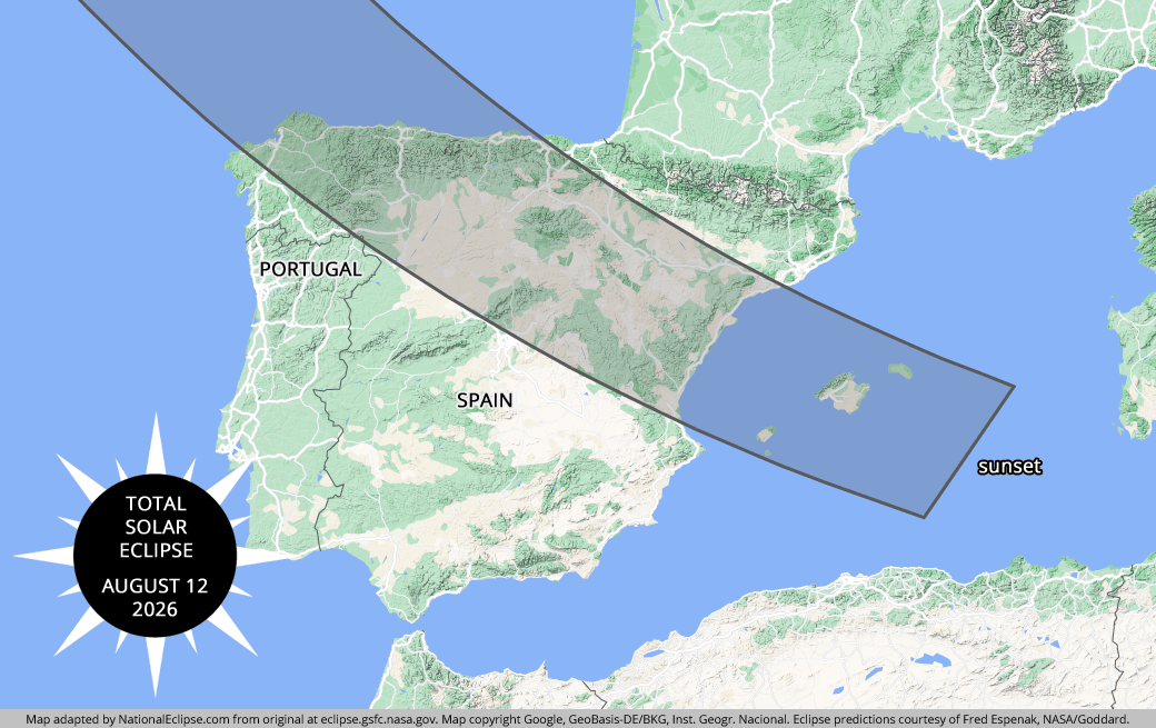 Path Of Total Eclipse 2026 2026 Total Solar Eclipse Spain Portugal Map 