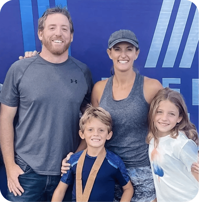 National Junior Pickleball - Group of four people, including two adults and two children