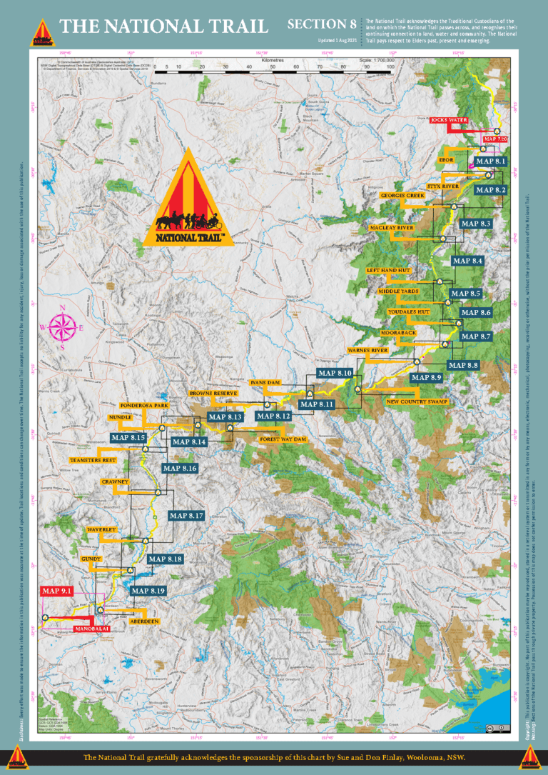 Section Map Ponderosa Park Nundle National Trail NT Chart SECT8.