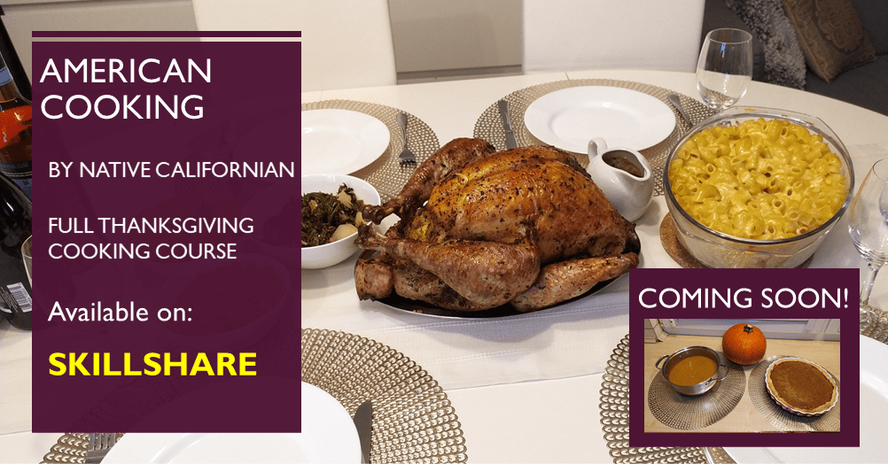 A Video Cooking Course available on Skillshare. Learn to Make a Thanksgiving holiday Feast