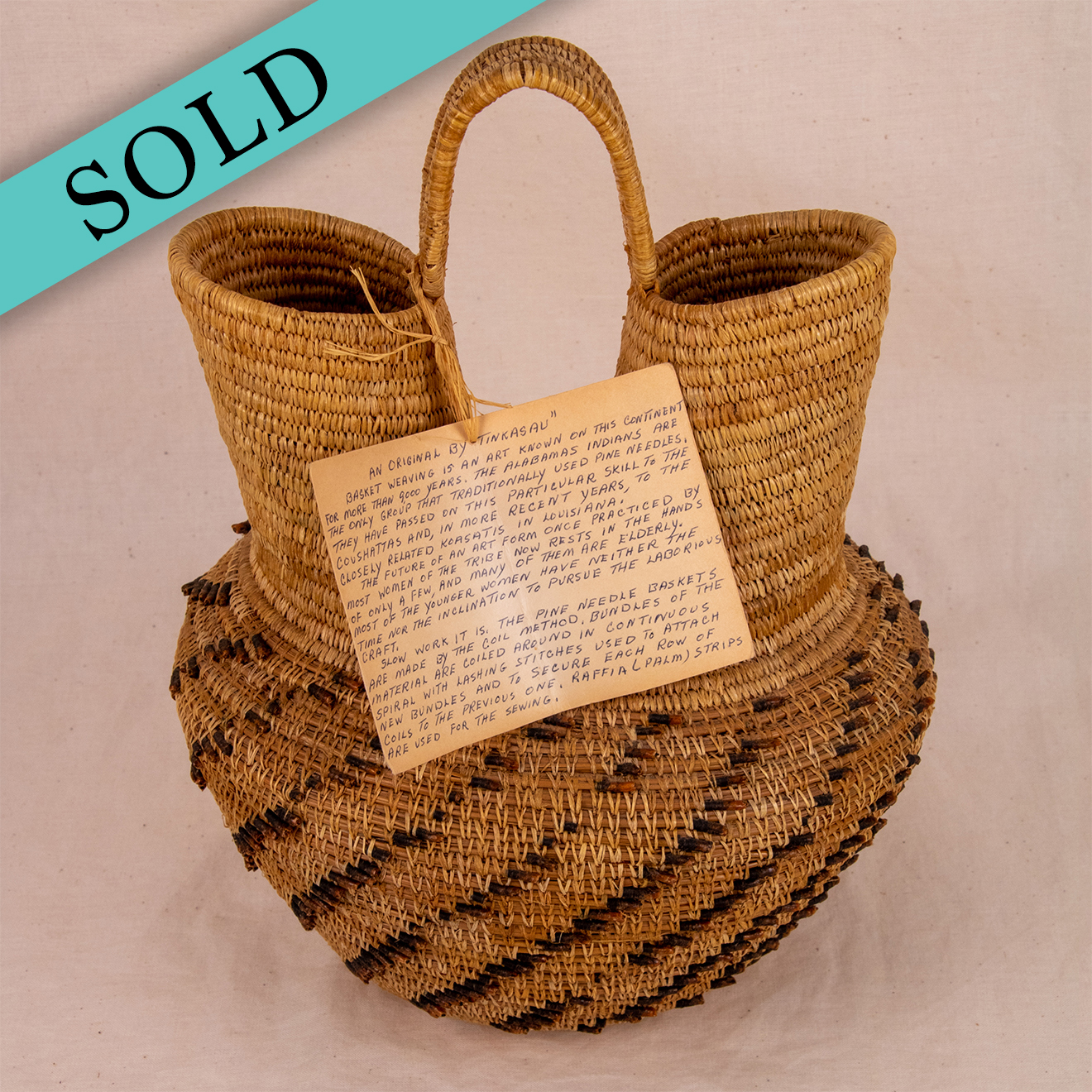 Coushatta Vintage Wedding Basket by Tinkasau – Native Skies Gallery