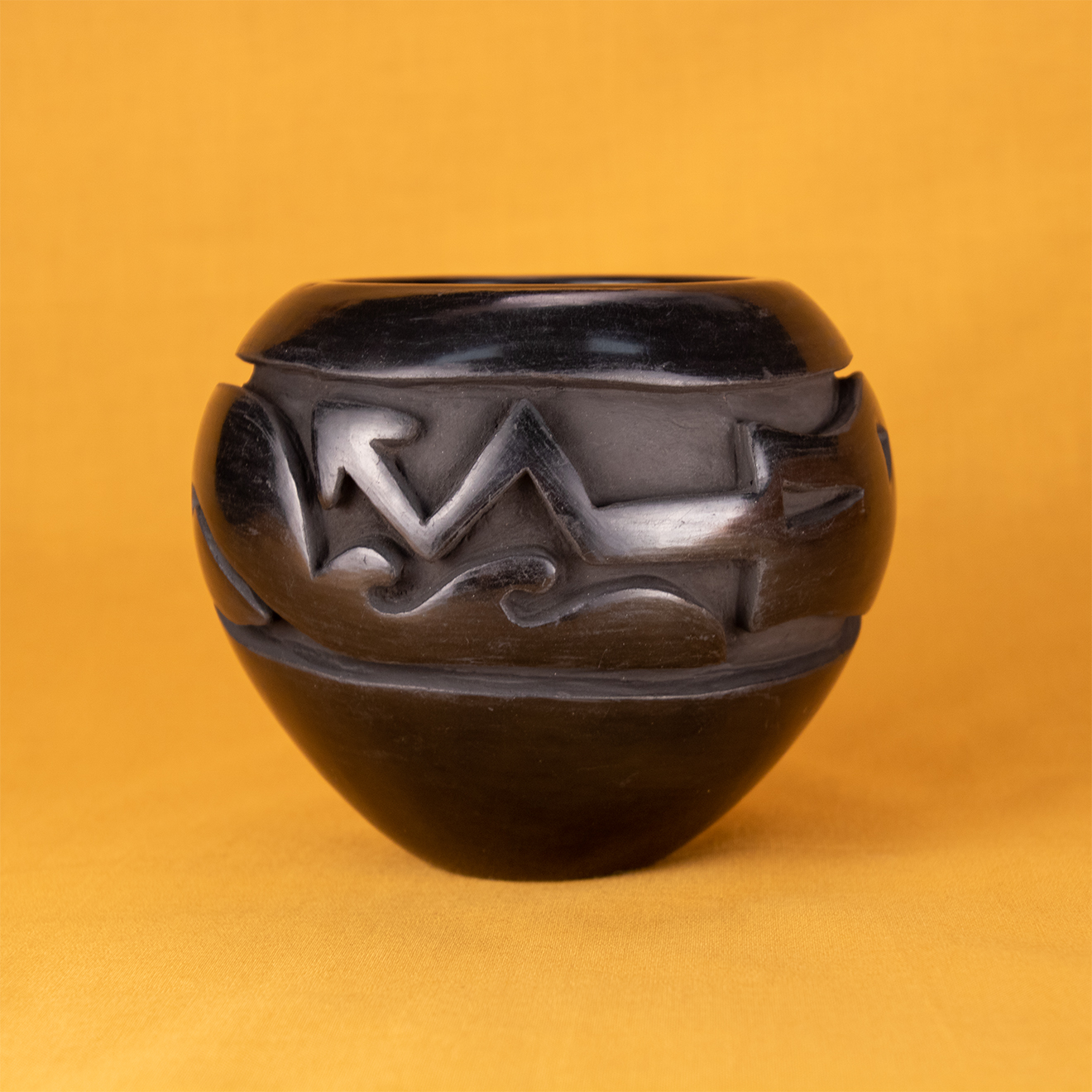 Santa Clara Vintage Blackware Jar by Mida Tafoya