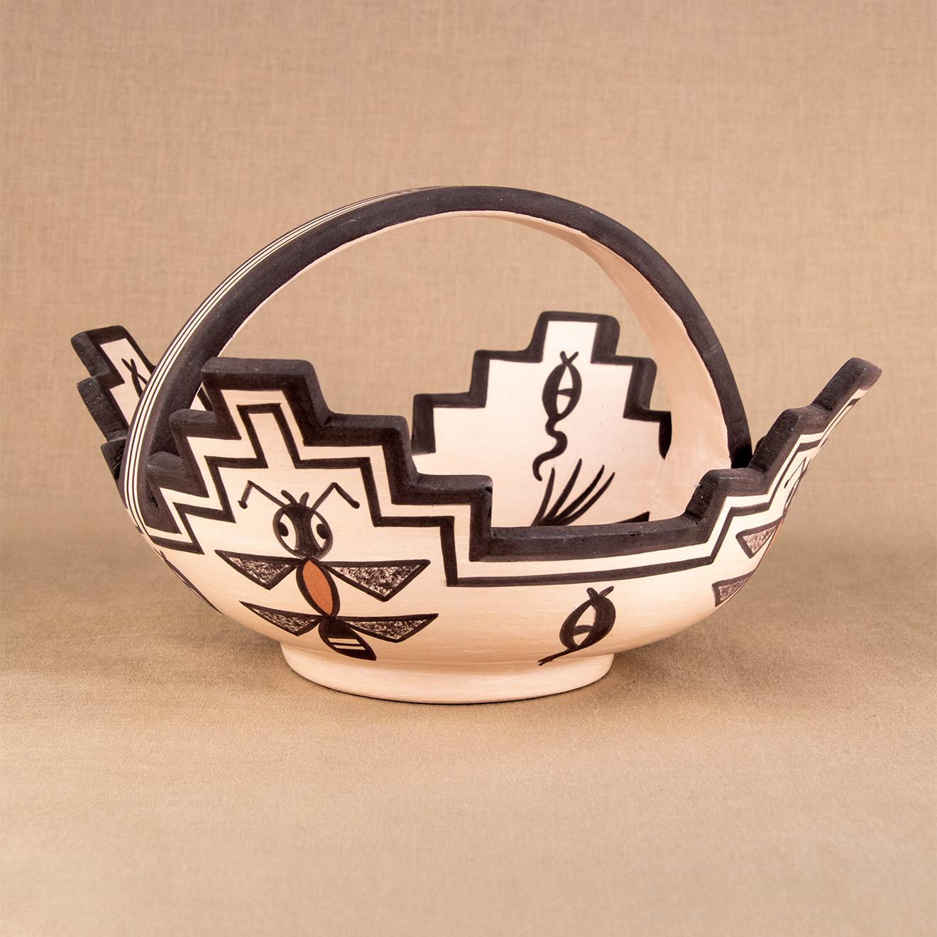Zuni Contemporary Pottery Basket by DH Mavapu (Devin Howard)