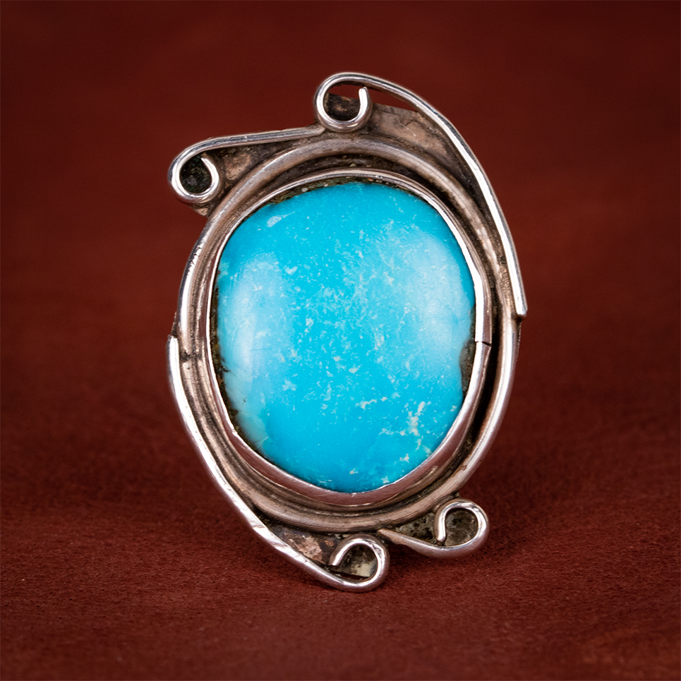 Navajo Vintage Sterling Silver and Turquoise Ring