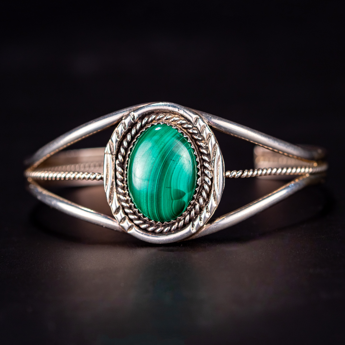 Navajo Vintage Sterling Silver and Jasper Stone Bracelet – Native