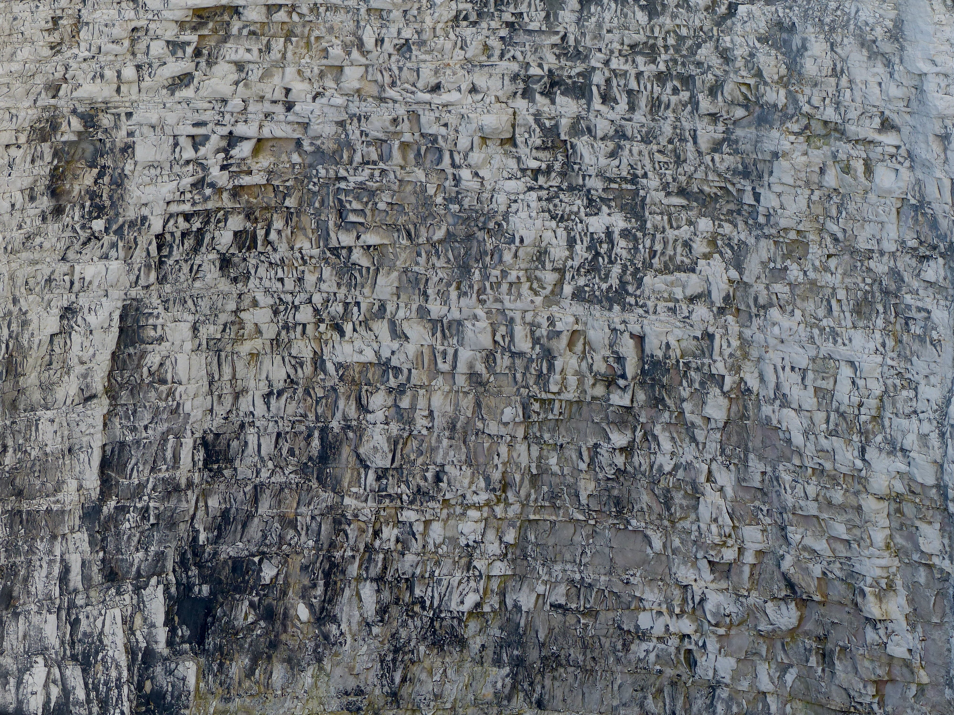 Chalk pattern and texture in cliffs at Studland Bay