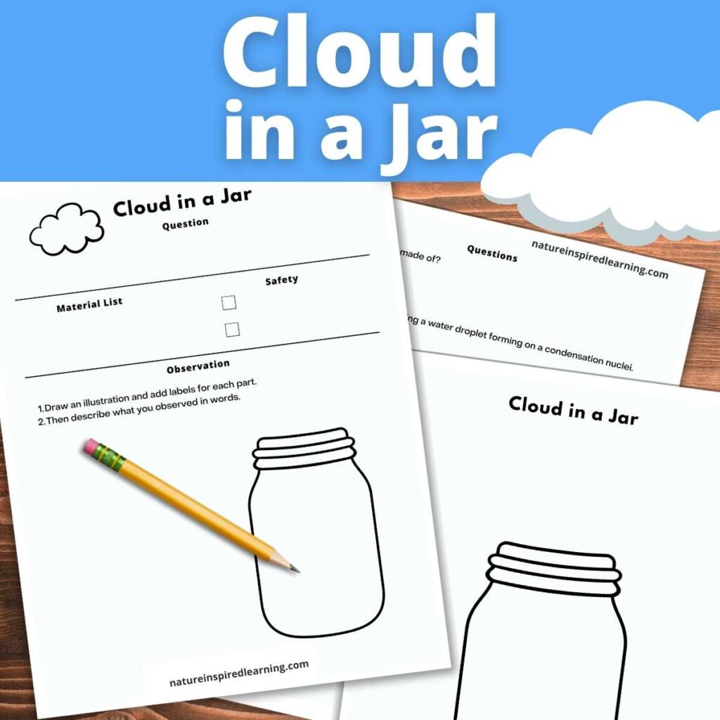 cloud in a jar with free printable worksheets nature inspired learning