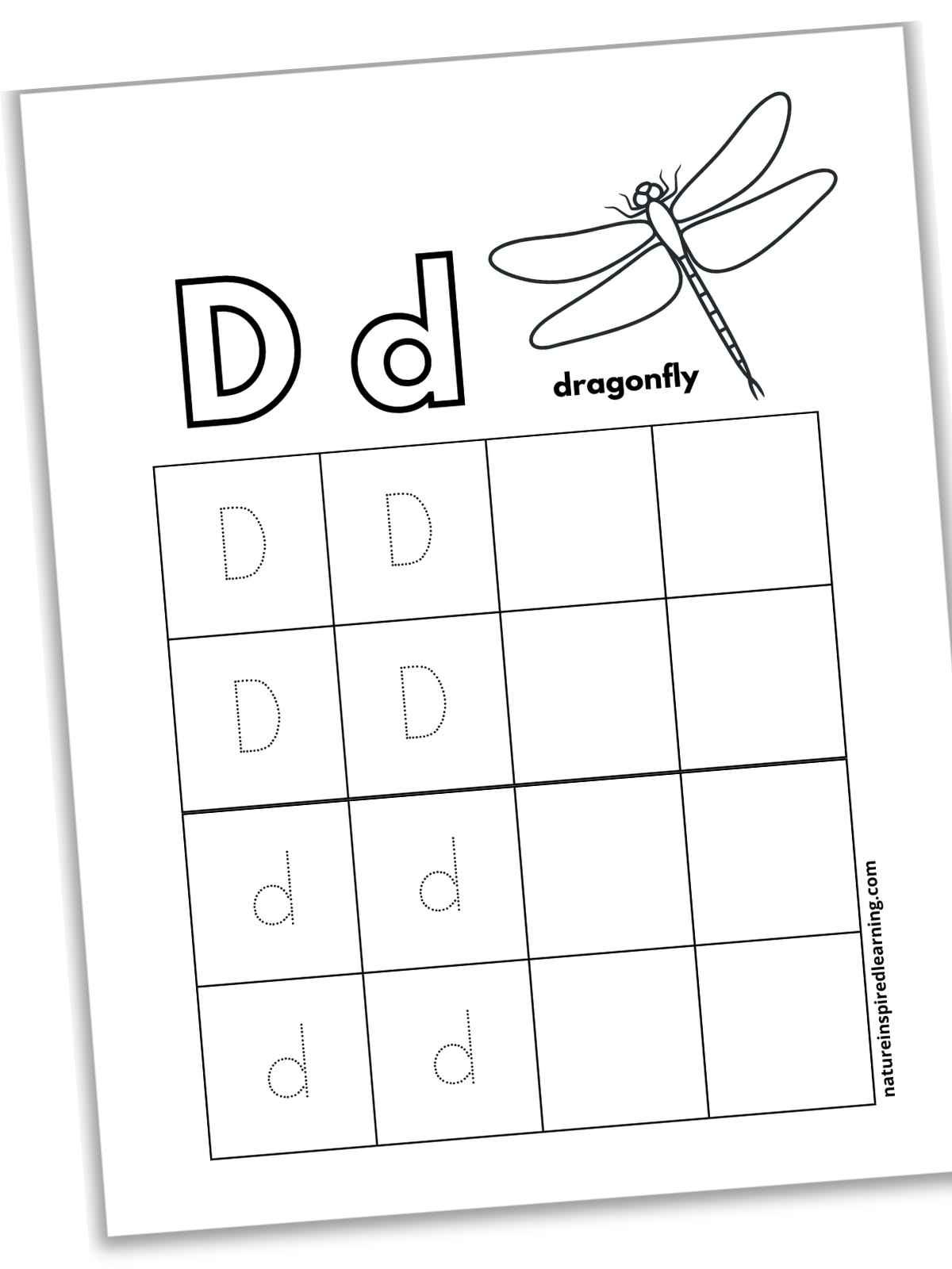 free letter d tracing worksheets nature inspired learning