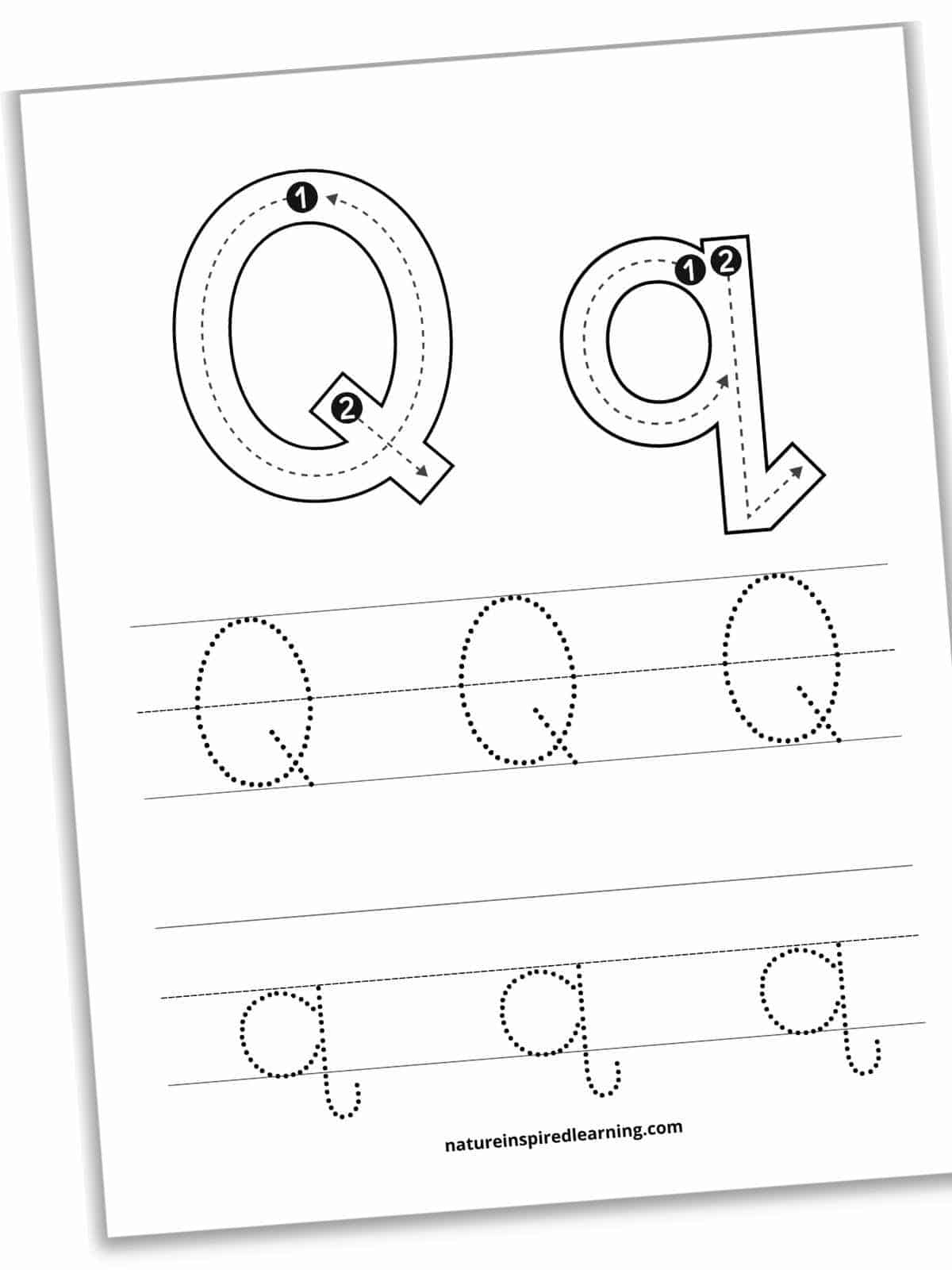 Tracing letter q