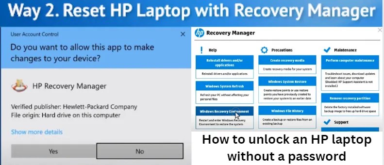 How to unlock an hp laptop without a password