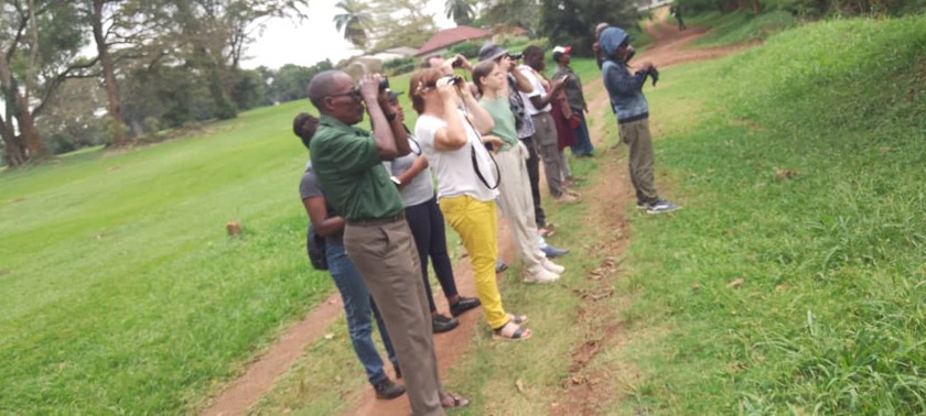 NU members during a naturewalk at NaCCRI