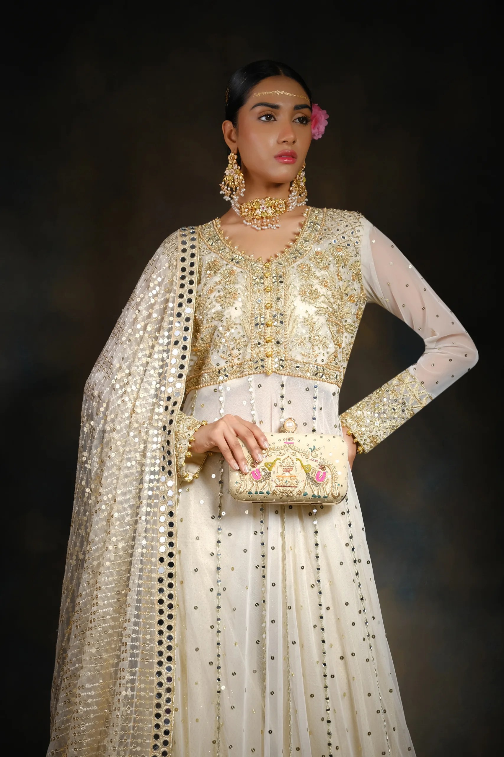 Gilded Luxury Wedding Gown - na-BR019