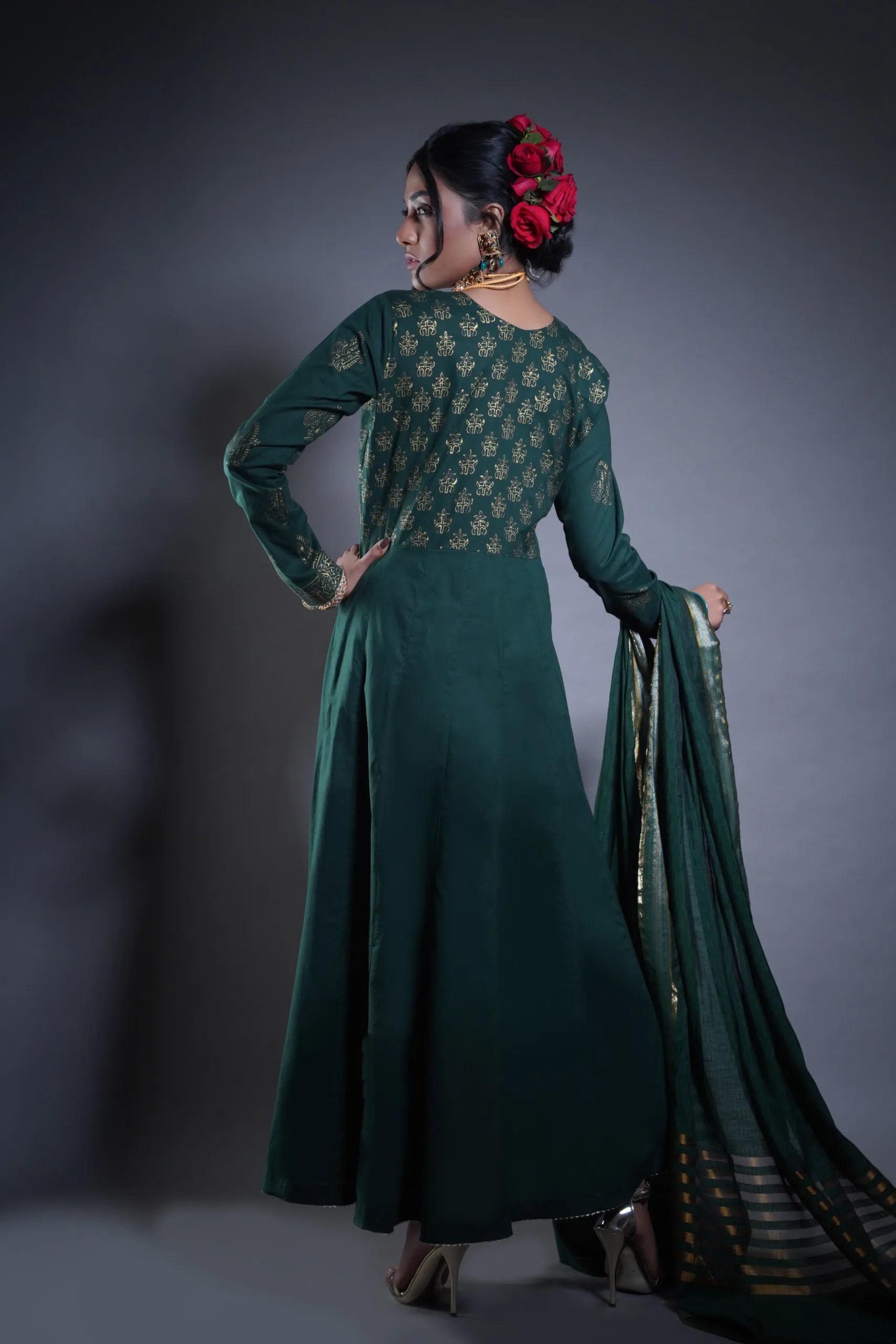 Stunning Green Frock - Trending ladies Gowns - Women Wear