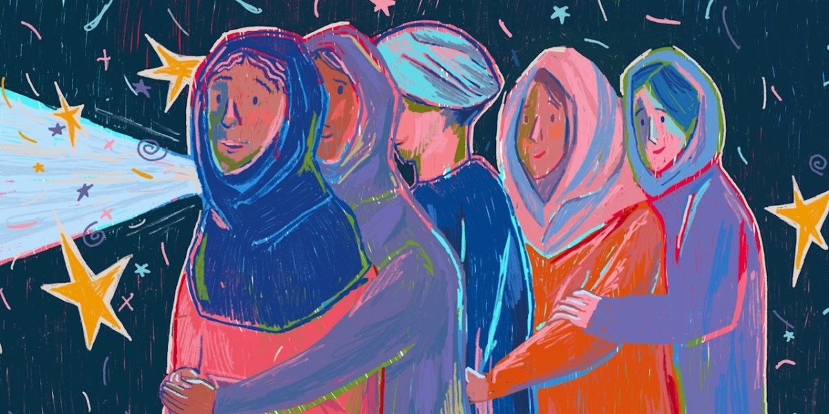 Sikh survivors of domestic violence in a embrace