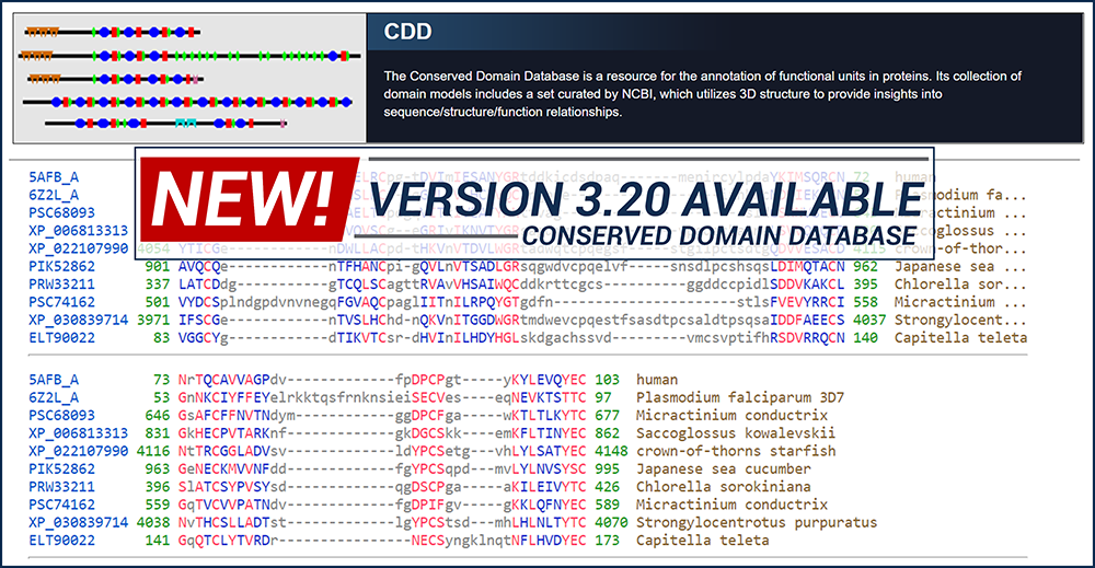 Conserved Domain Database version 3.20 is available! - NCBI Insights