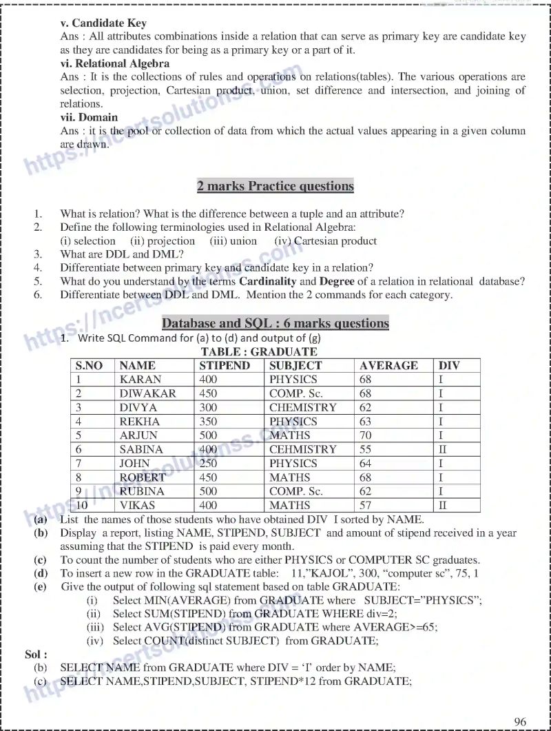 Cbse Class 12 Computer Science Database And Sql Notes Set B - Ultra HD Geometric Photos for Desktop